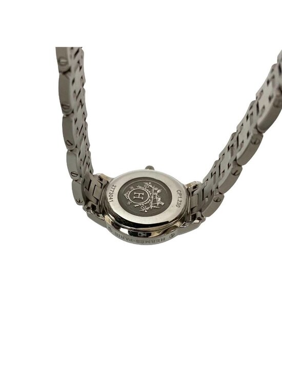 Hermes Clipper Diamond Bezel Quartz Stainless Steel Watch Silver main image 5
